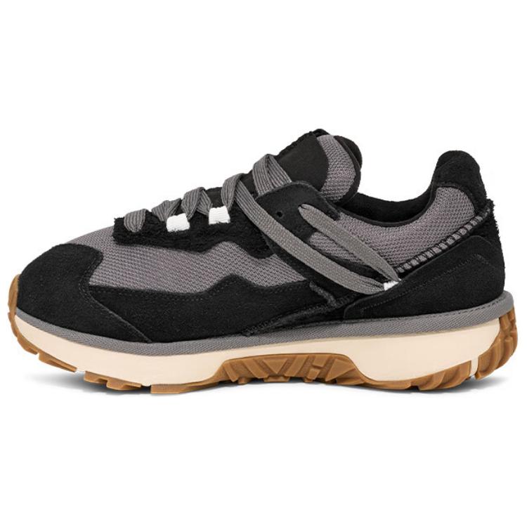 UGG Retrofi Fabric Cow Split Leather Fashion Comfortable Versatile Trendy Vintage Slip Resistant Wear Resistant Low Top Casual Shoes 1167491-BLK