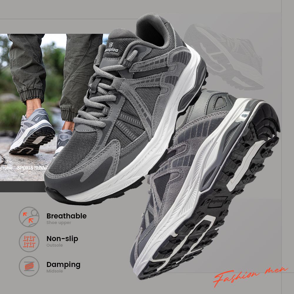 Baasploa New Men Outdoor Sneakers 2025 Casual Lightweight Breathable Running Shoes Male Comfort Non-Slip Vintage Sports Shoes
