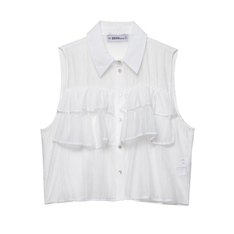 Araltay New Arrival Fashion Style Women's Clothing Fashion All-Match Minimalist Translucent Laminated Decoration Tops 1971804