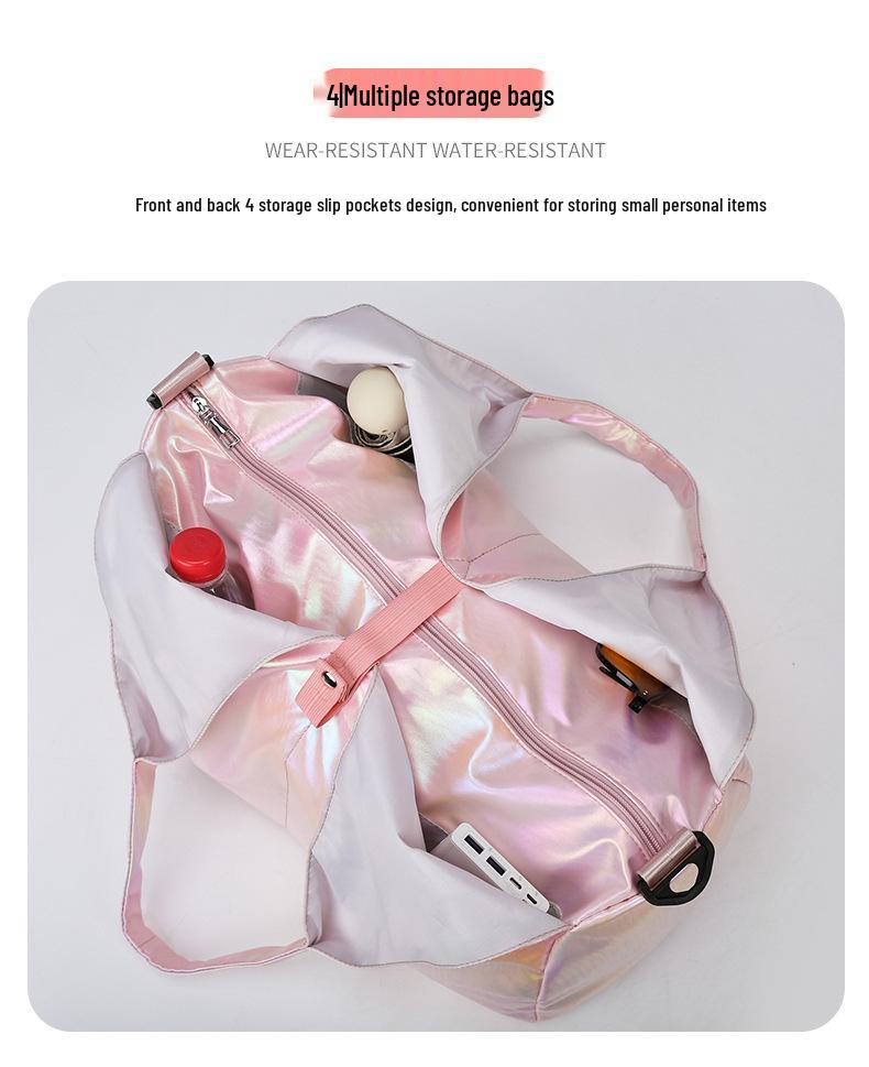 Holographic Laser Travel Bag: Wet/Dry Separation, Multifunctional Pearlescent Yoga & Fitness Luggage