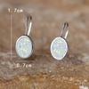 Vintage White Fire Opal Oval Clip Earrings for Women Romantic Silver Color Wedding Drop Earrings Jewelry Gift