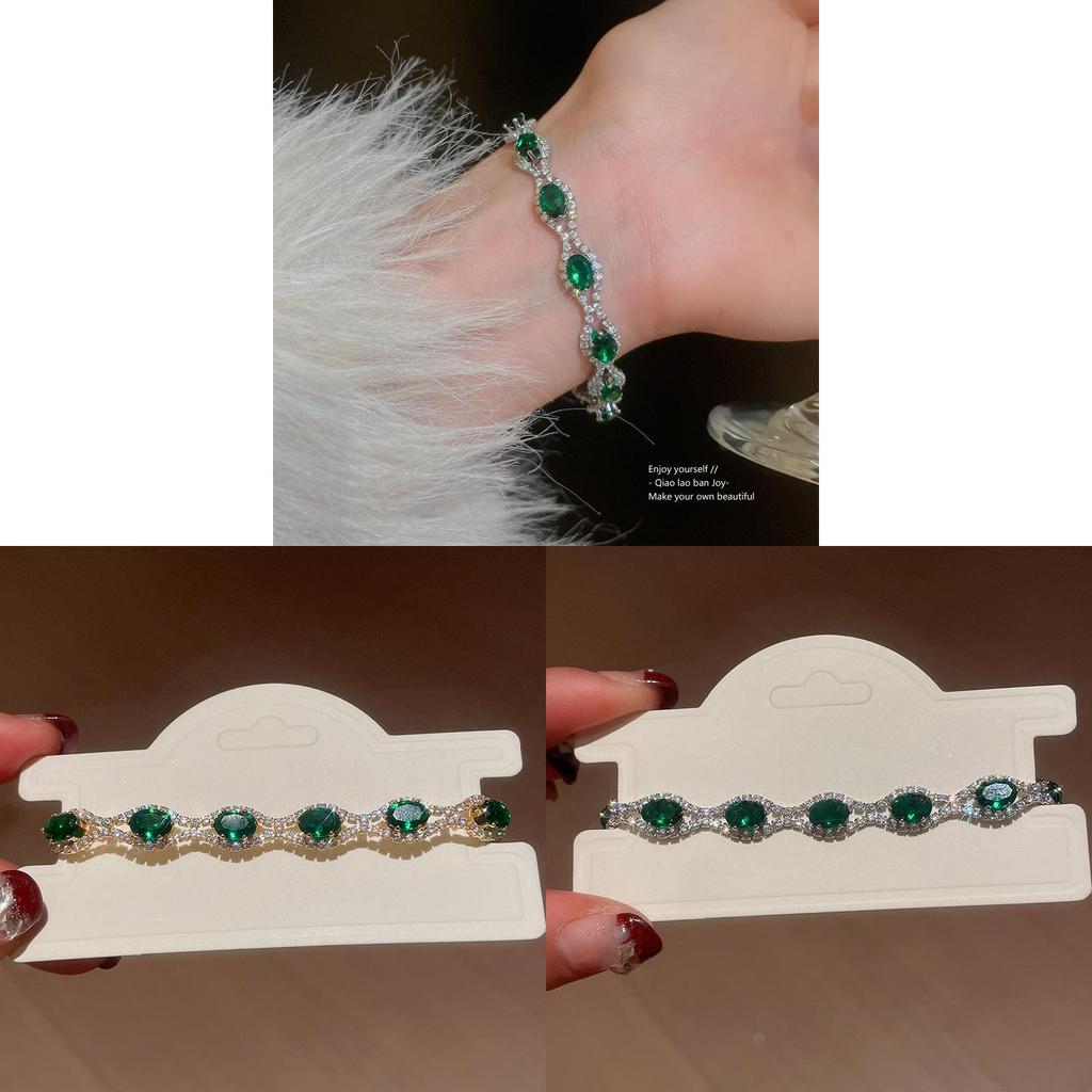 Europese Stijl Kristallen Ovaal Armband Met Strass Versiering Voor Vrouwen