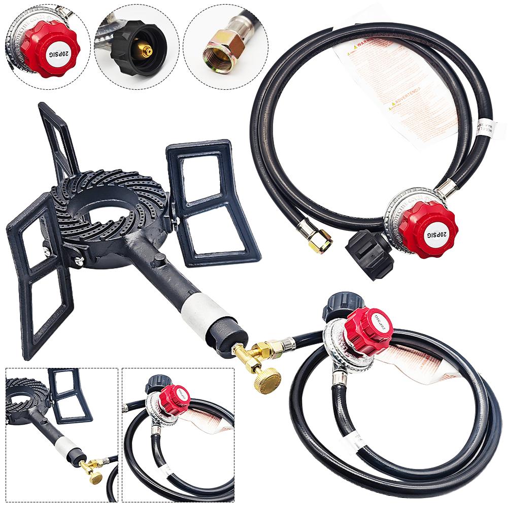1.5FT High Pressure Propane Regulator and Hose 0-20 PSI Adjustable Grill Connector for Burner Turkey Fryer Forge Smoker Cooker