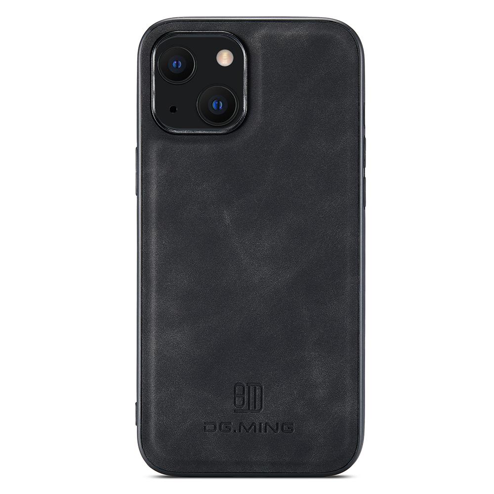 DG.MING For iPhone 13 Case Back Protector PU Leather+PC+TPU Phone Cover