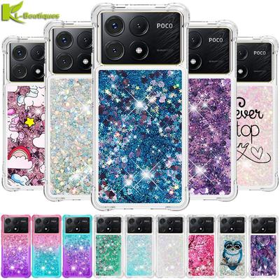 X6 Pro Hoesje op Voor Fundas Xiaomi Poco X6 Pro Hoes Glitter Dynamische Vloeistof Hoes Voor Xiomi Xiaomi PocoX6 X 6 Pro Telefoonhoesjes Etui