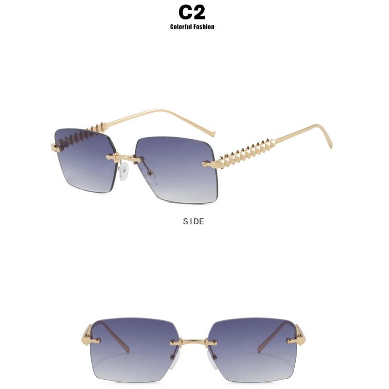 Ladies Sunglasses, Threaded Frameless Trimmed Sunglasses, Stylish Square Sunglasses