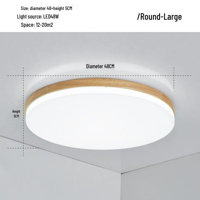 Nordic Ultra-Thin LED Ceiling Lamp - Modern Solid Wood Design for Bedroom, Living Room, Corridor, or Porch.