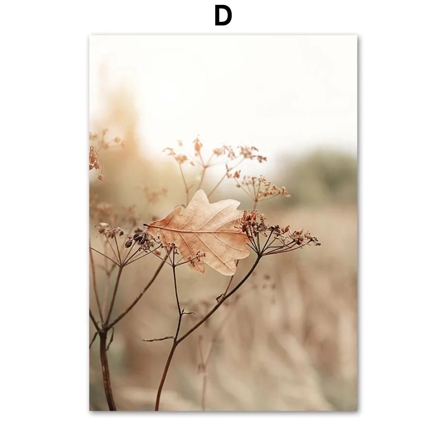 Vintage Autumn Landscape Fall Plant Posters Canvas Painting Warm Tone Print Nature Wall Art Pictures Living Room Interior Decor
