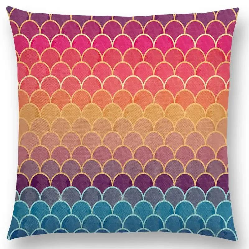 

Прекрасный Геометрический Узор Пастельный Чехол для Подушки Диванная Наволочка Треугольники Ромб Радужный Градиентный Цвет Волна Версия с Блестками 66x66cm золотистый