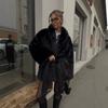 Womens Faux Fox Fur Coat With Belted Waist Retro Style Short Pufferless Jacket