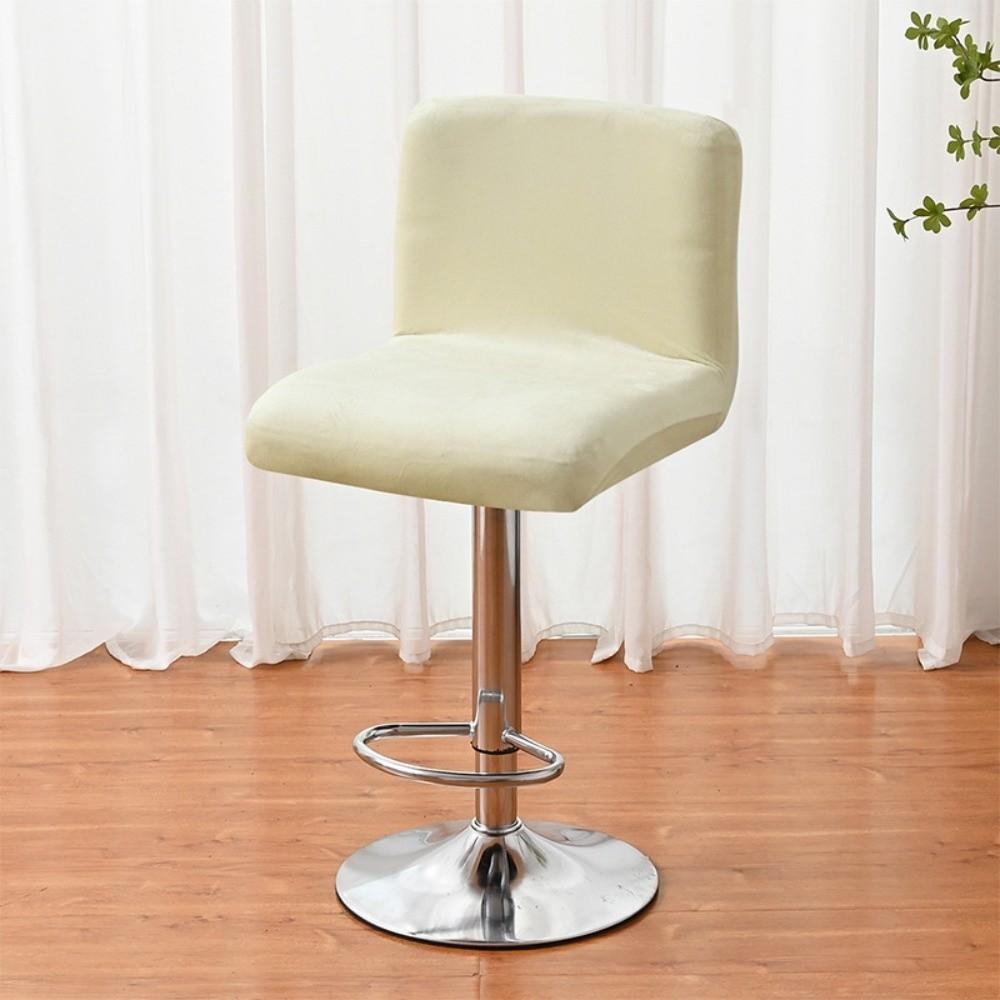 Velvet Low Back Chair Cover Elastic Solid Color Bar Stool Seat Cover All-inclusive Anti-slip Swivel Chair Cover