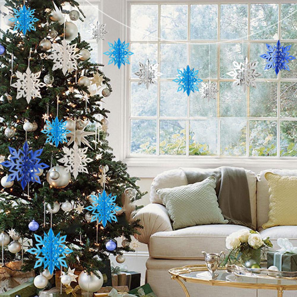 Snowflake Charms for Festive Home Decoration Pack of 6 Sparkling Designs