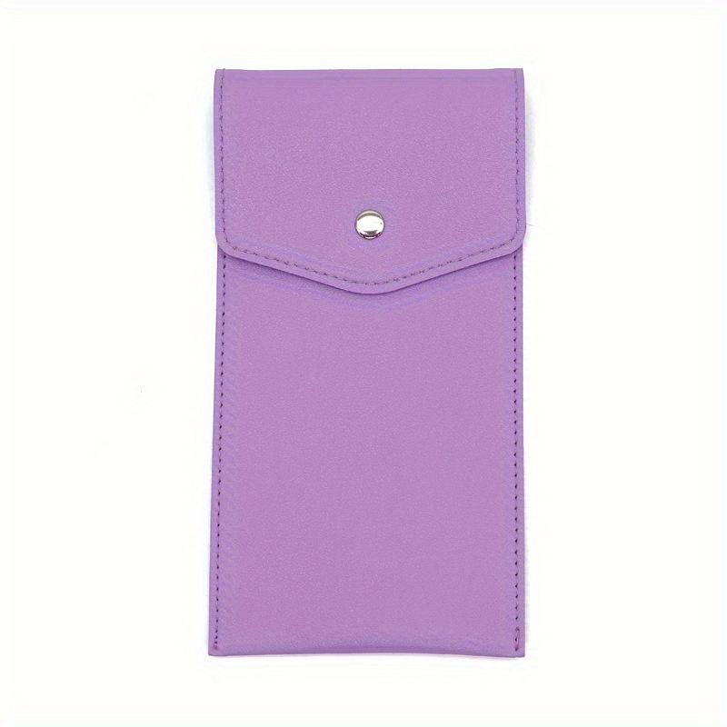 

1pc Premium PU Leather Pen Case, Business Office Signature Pen Holder, Leak-Proof Ink Ball Pen Storage Bag for Stationery фіолетовий