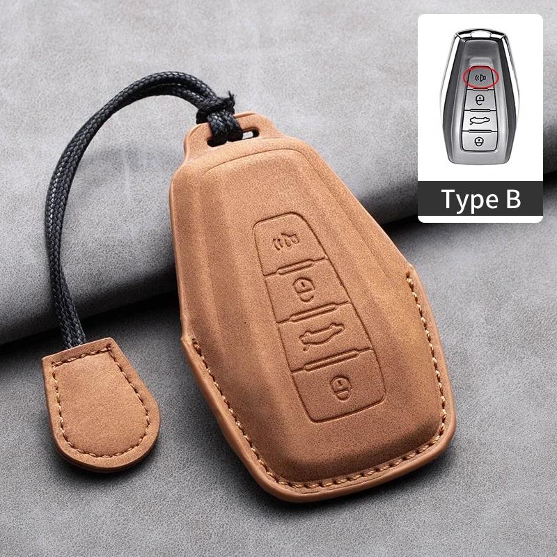 Leather Car Remote Key Case Cover for Geely for Geely Coolray X6 X7 EX7 Emgrand Global Hawk GX7 Kulrey GT GC9 Atlas Boyue NL3