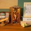 Book Nook Shelf Insert  Casa Miniature Doll House Kit Toys Home Dollhouse Bookends Furniture Wooden Bookshelf Birthday Gifts