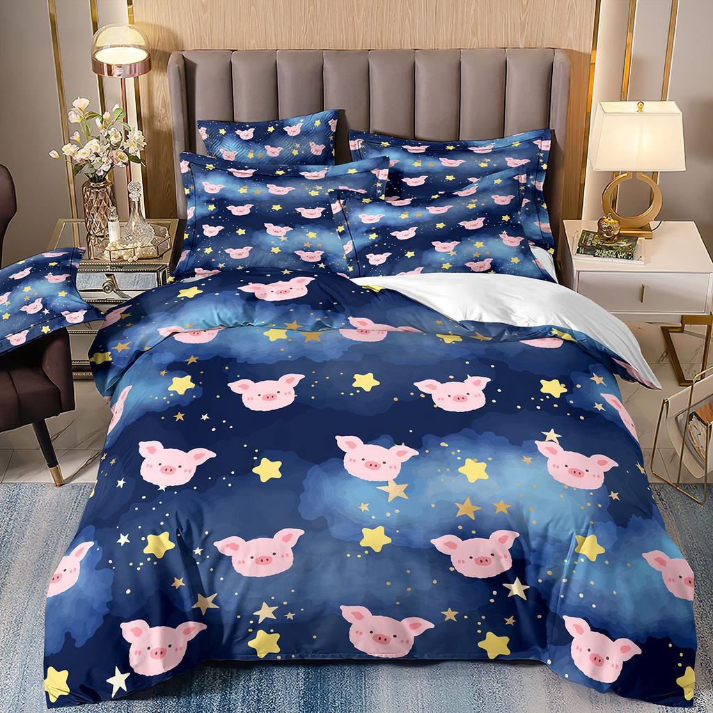 Children'S Cartoon Animal Panda Dog Toy Car Bedding 3D Digital Printing Three-Piece Set