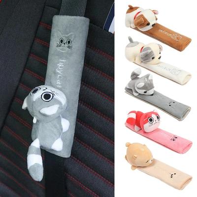 Kawaii Plush Kitten Car Safety Belt Cover Pads Universal Auto Shoulder Cushion Protector Vehicle Seat Strap for Women Children