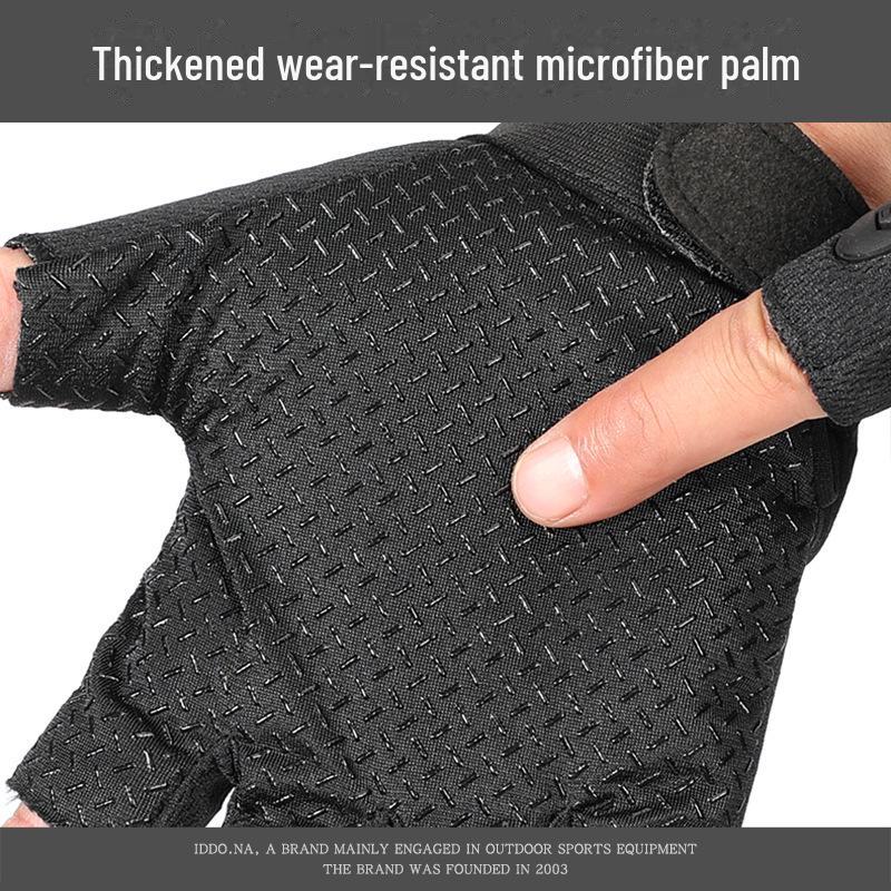 Men's Half-Finger Gloves: Non-Slip, Wear-Resistant for Outdoor Sports, Cycling & Mountaineering - Breathable for Spring, Summer & Autumn.