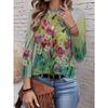 2026 New Women's Fashionable Long-Sleeved T-Shirt with Fresh Floral Pattern, Perfect for Everyday Wear and Stylish Outfits