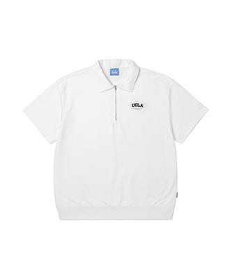 UCLA Unisex Mini Terry Collar Half-Zip Short Sleeve T-Shirt [O-White](Ua4St91_33)