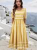 2026 European and American women's clothing explosive summer new casual fashion striped short-sleeved dress