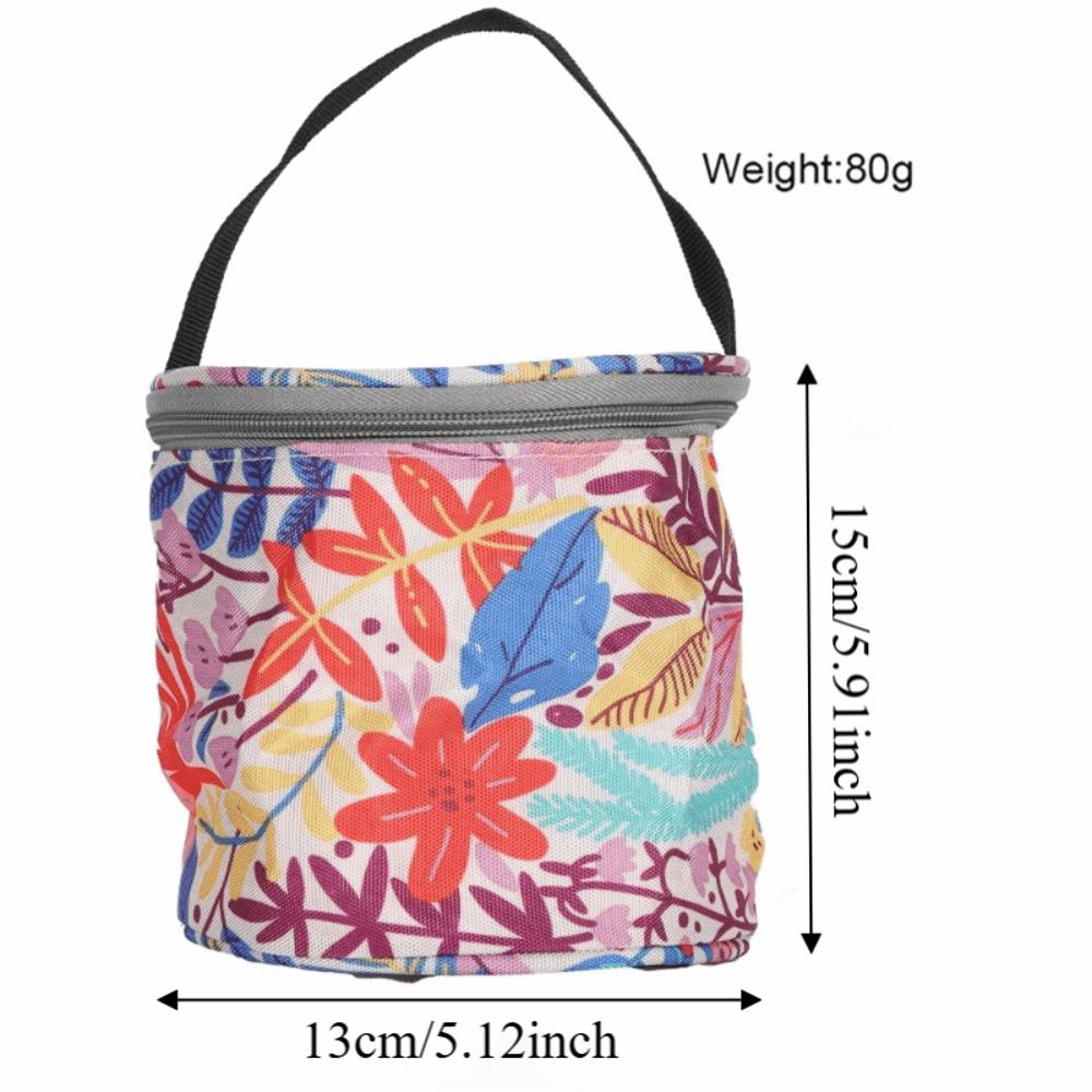 Bolsa de Tote Redonda Vacía para Almacenamiento de Tejido de Punto Estuche para Bolso de Ganchillo y Tejido Para Transportar Accesorios de Ganchillo