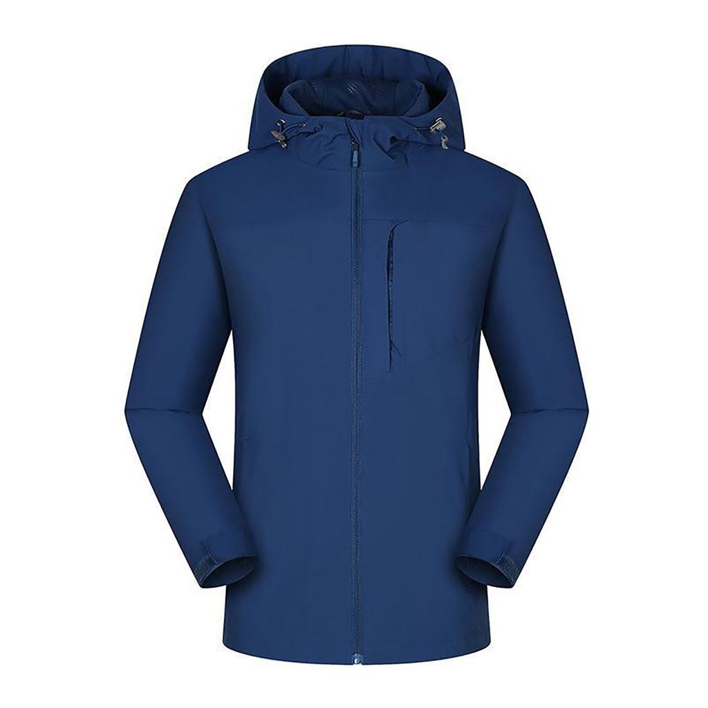 Women Solid Stripe Rain Jacket Outdoor Plus Waterproof Hooded Raincoat Windproof
