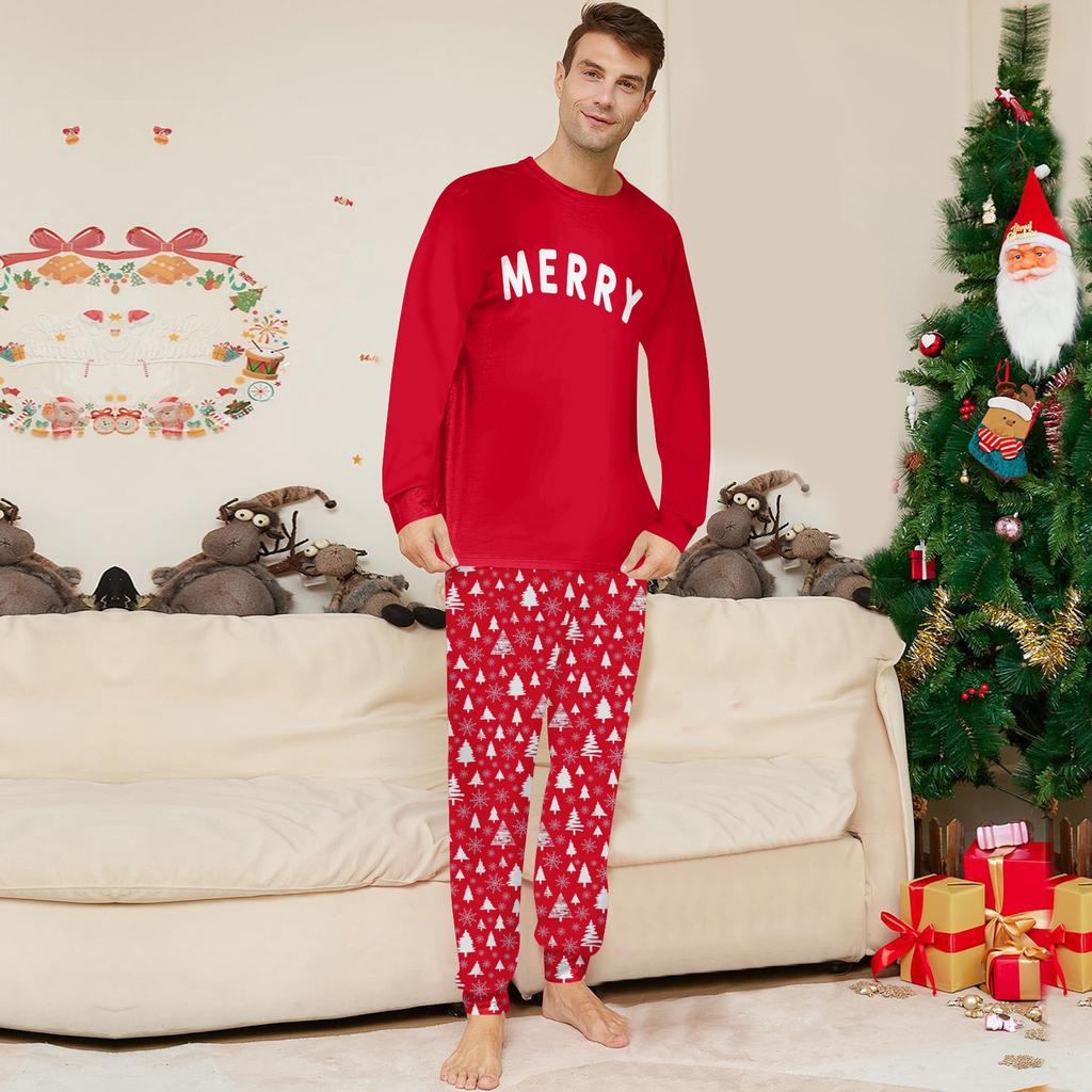 Christmas Family Matching Sets Pajamas, Loungewear Outfits,Family Matching Long Sleeve Tops+Pants Set