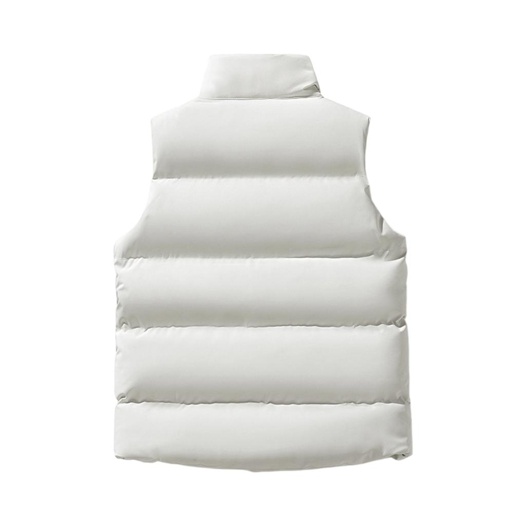 Men's Solid-color Casual Workwear Vest, Men's And Women's Zipper Stand-up Collar Thickened Warm Vest Jacket.