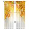 Herbst Ahornblätter Bäume Textur Tüll Fenstervorhänge Wohnzimmer Organza Transparent Voile Vorhang Schlafzimmer Küche Heimdeko Drapierung