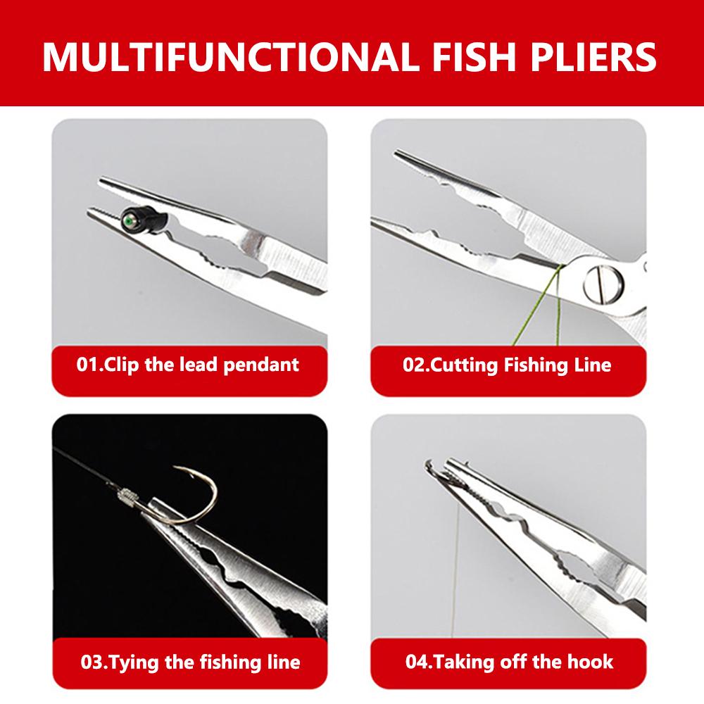 Multifunctional Fish Pliers Fishing Line Cutter Fishing Line Tied Pliers Fishing Hooks Picking Pliers Long Nosed Pliers