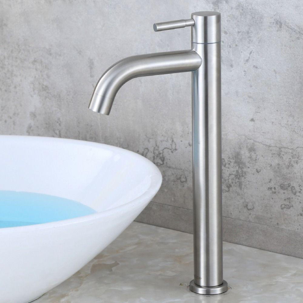 Quick Open Heighten Washbasin Faucet Stainless Steel Sink Water Tap Washbasin Tap  Sink