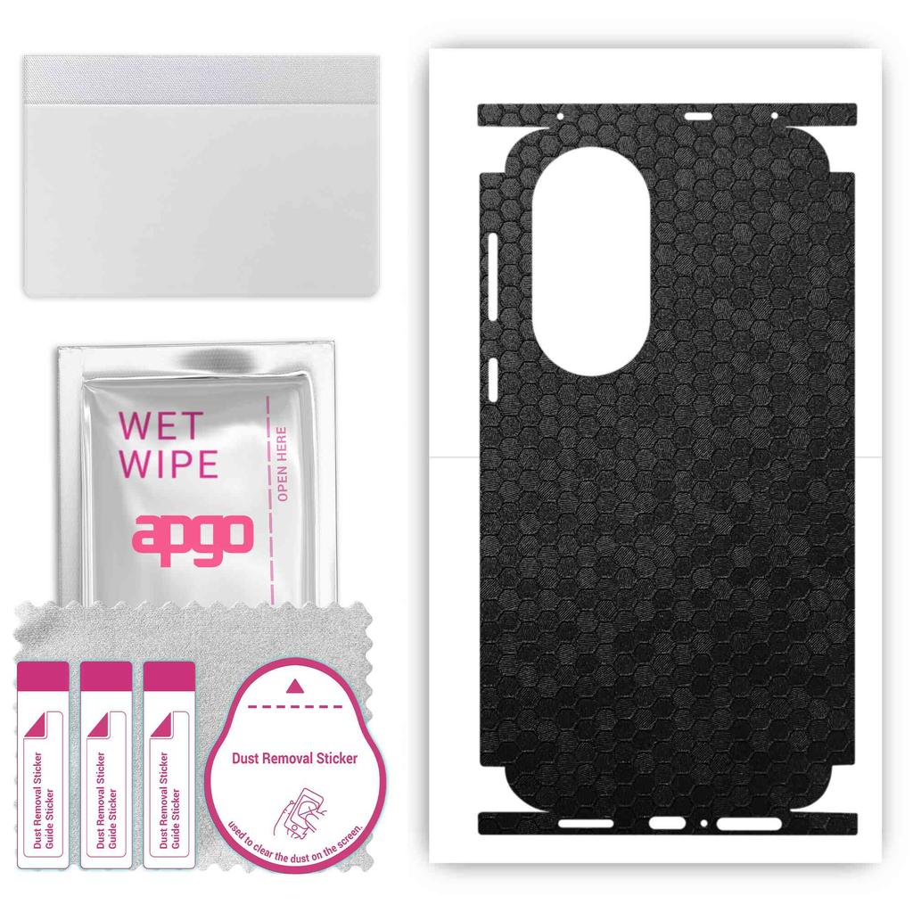 apgo Ochranná samolepka na zadní stranu + boky kompatibilní s Huawei P50, Fólie s plným pokrytím, Fólie, Vinyl - Vzor Černá plástev