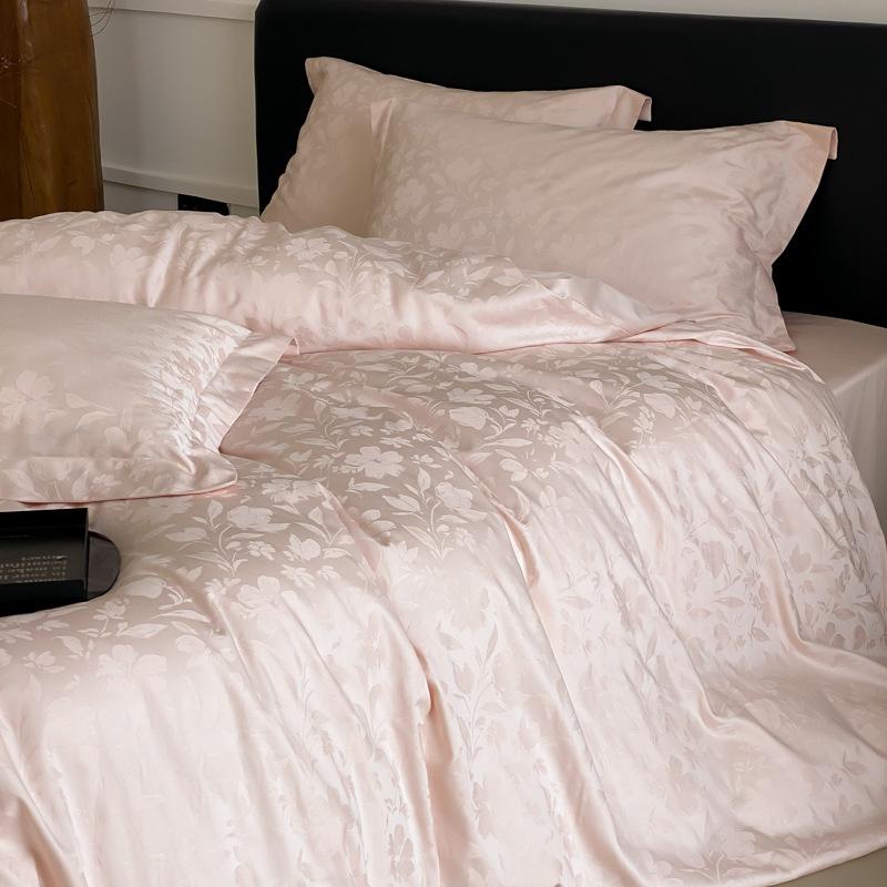 100 Long-Staple Cotton 4Pcs Set, High-End Jacquard Embroidery Bedding 4Pcs Set