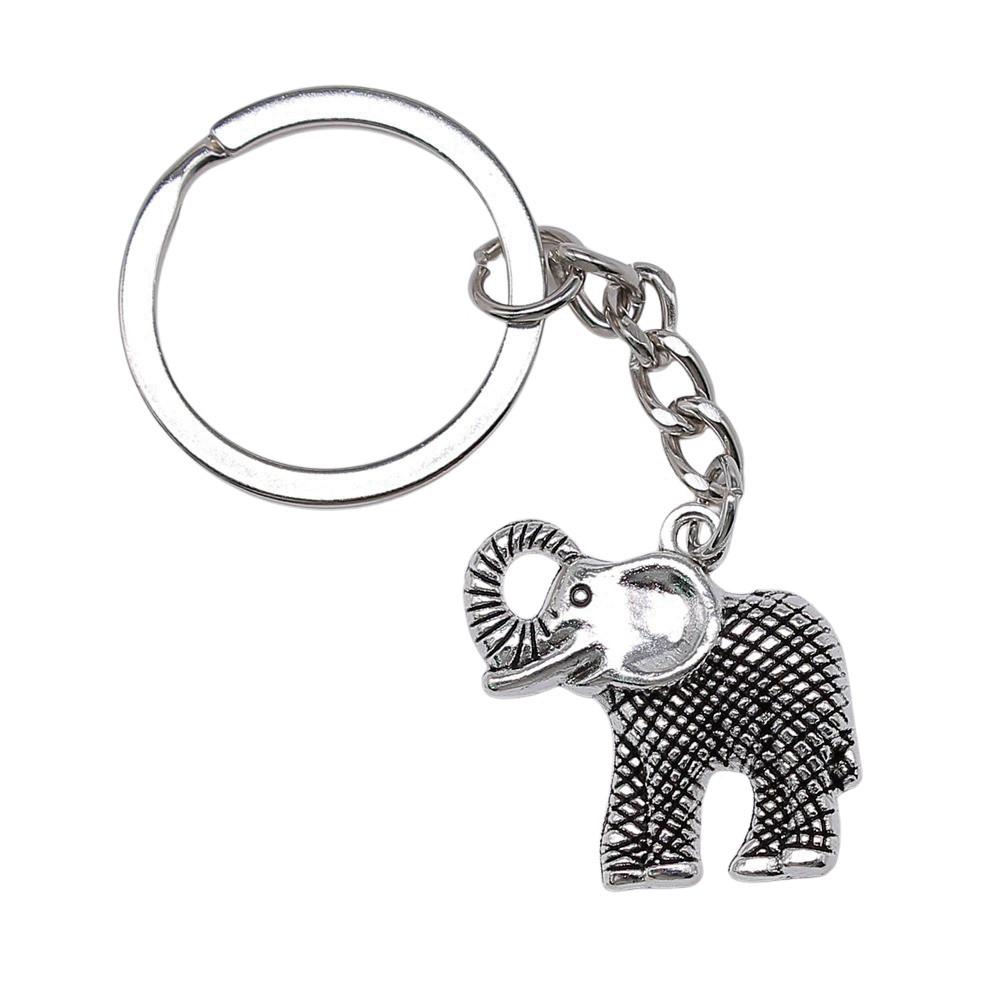 Pendants Elephant Charm Keychain Animal Theme Key Ring 28mm