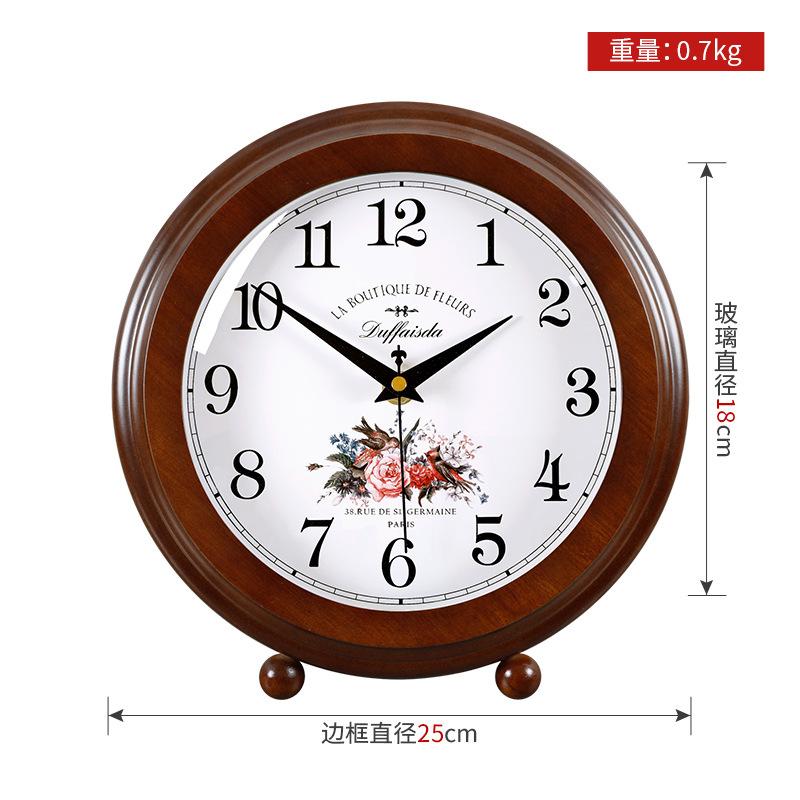 2025 new wooden American-style silent home desktop table clock, pastoral, personalized and creative table clock