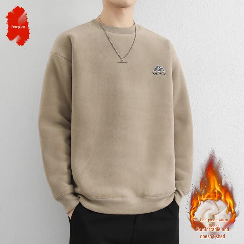 

Мужской премиальный свитшот с круглым вырезом на флисовой подкладке XL