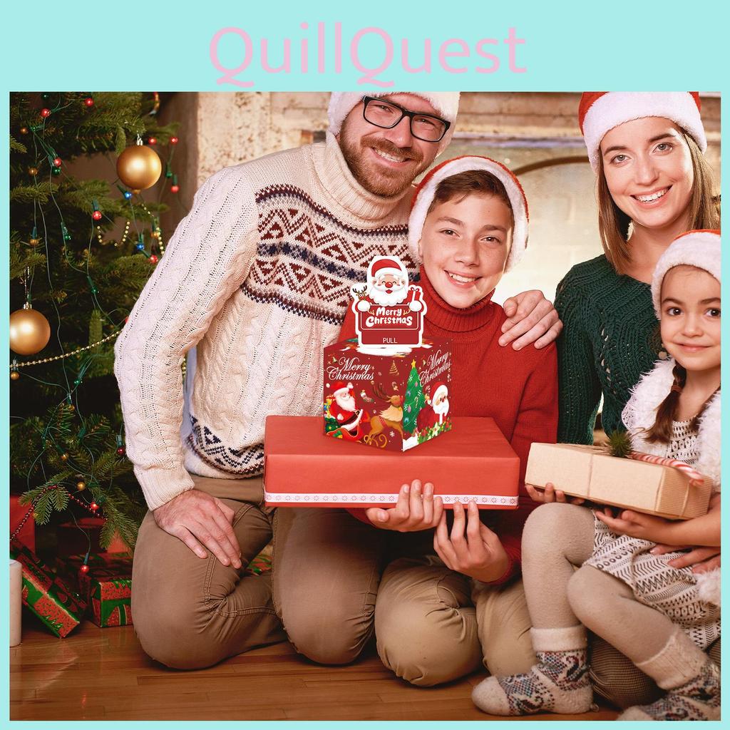 Christmas Red Theme Pattern Gift Surprise Box Holiday Decoration Atmosphere Prop