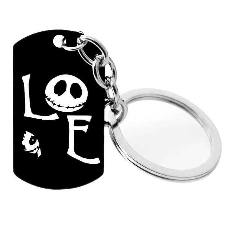 Creative Minimalist Keychain Spanish Key Pendant Metal Stainless Steel Laser Key Ring Stainless Steel Keychain for Backpack Bag Pendant