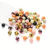 50PCS vibrant 15mm silicone bead set - suitable for DIY keychains, bracelets, and pen decorations