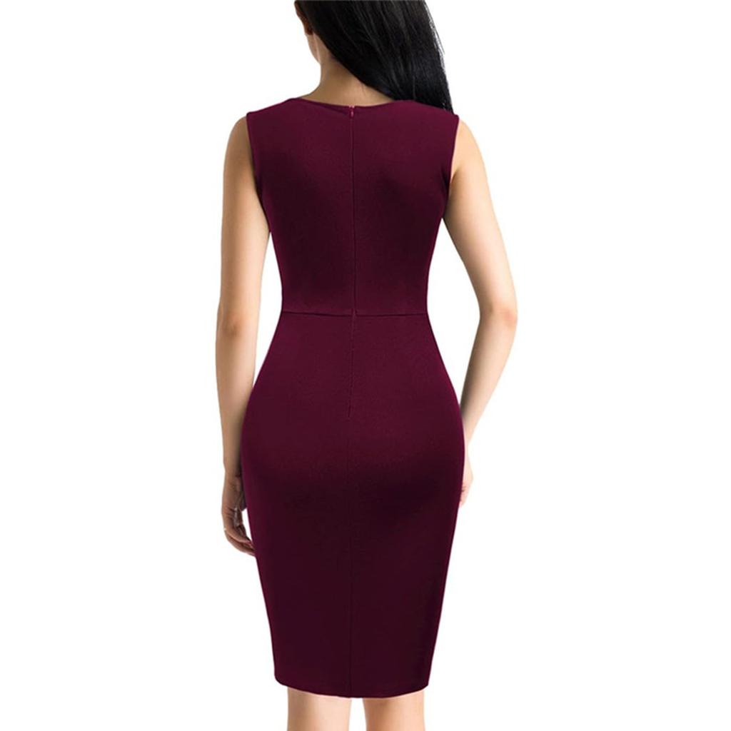 Women's Fashion Color Sleeveless Dress