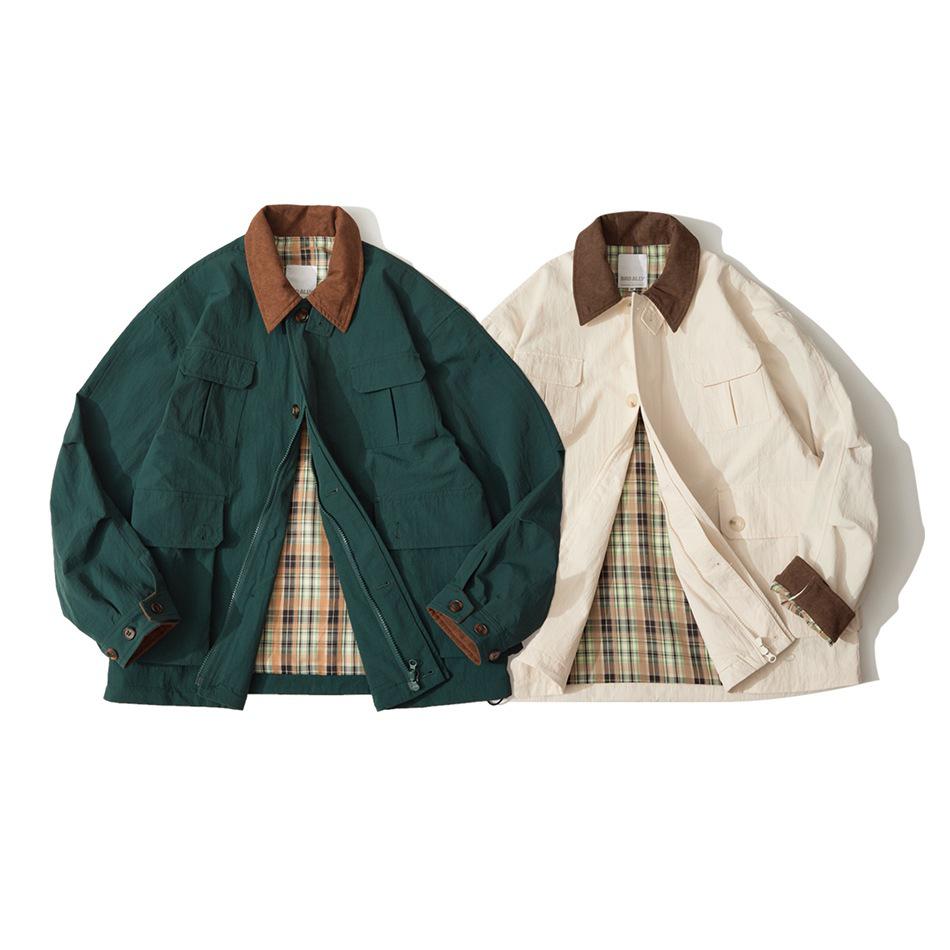 BroallyBR Autumn American Retro Men's Outdoor Lapel Workwear Jacket W253