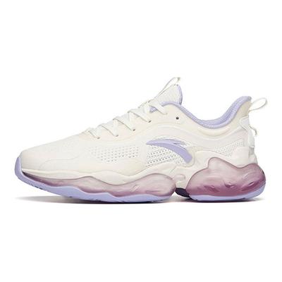A-Jelly Shock Absorbing Non-Slip Wear-Resistant Breathable Low-Top Running Shoes Women Sneaker White Purple 122035501-13