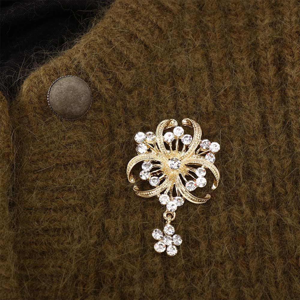 Party Bouquets Romantic Rhinestone Zinc Zinc Alloy Crystal Drop Prom Women Wedding Pearl Pins Brooches