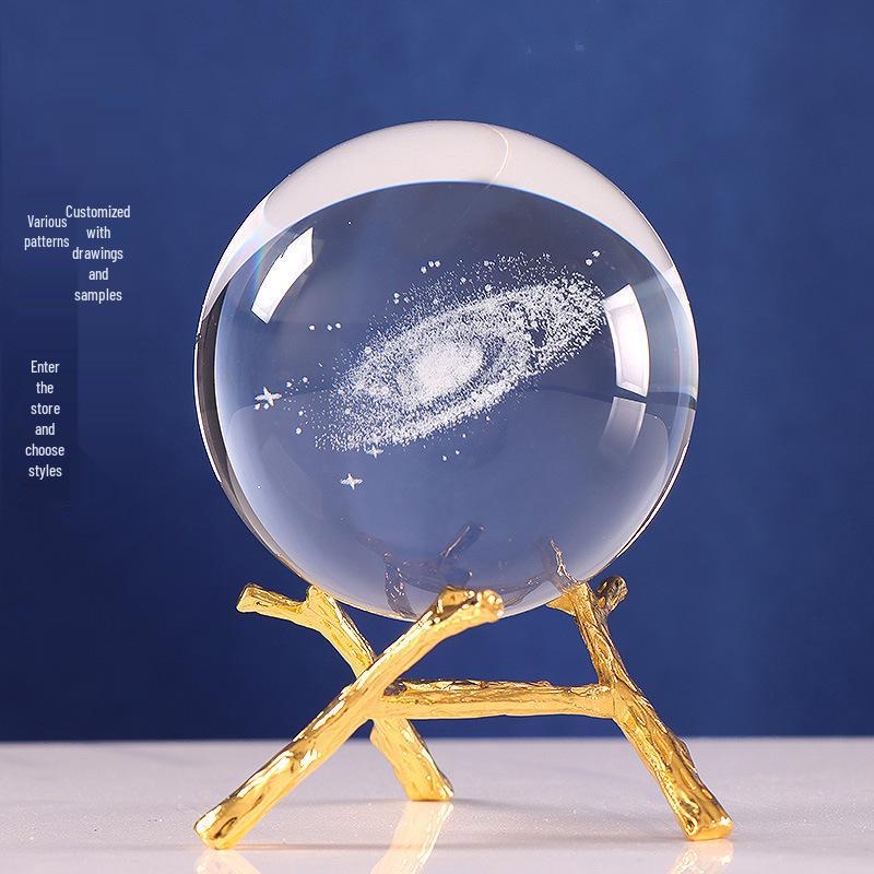 3D Laser Engraved Galaxy Crystal Ball Souvenir