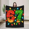 Meme Nice Naughty  Christmas Brain Rot Funny Xmas Blanket Soft Warm Bedding Throws Trendy Winter Streetwear Bedspread