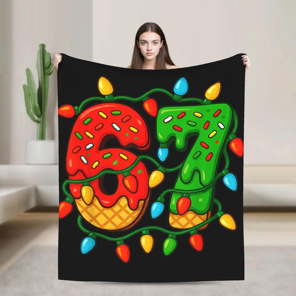 Meme Nice Naughty Christmas Brain Rot Funny Xmas Blanket Soft Warm Bedding Throws Trendy Winter Streetwear Bedspread