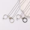 Yousheng 1 Pair Couple Matching Necklaces Electroplated Alloy Magnetic Heart And Ring Shape Pendant Adjustable Romantic Love Husband Wife Pairing
