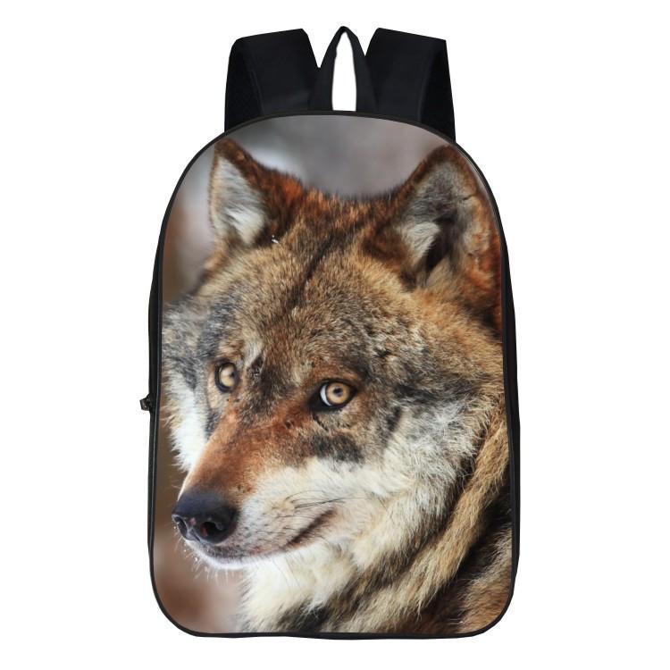 Zaino Scolastico Stampato 3D Animale Lupo Zaino Cartone Animato Studenti Scuola Primaria e Secondaria Zaino Blu Din