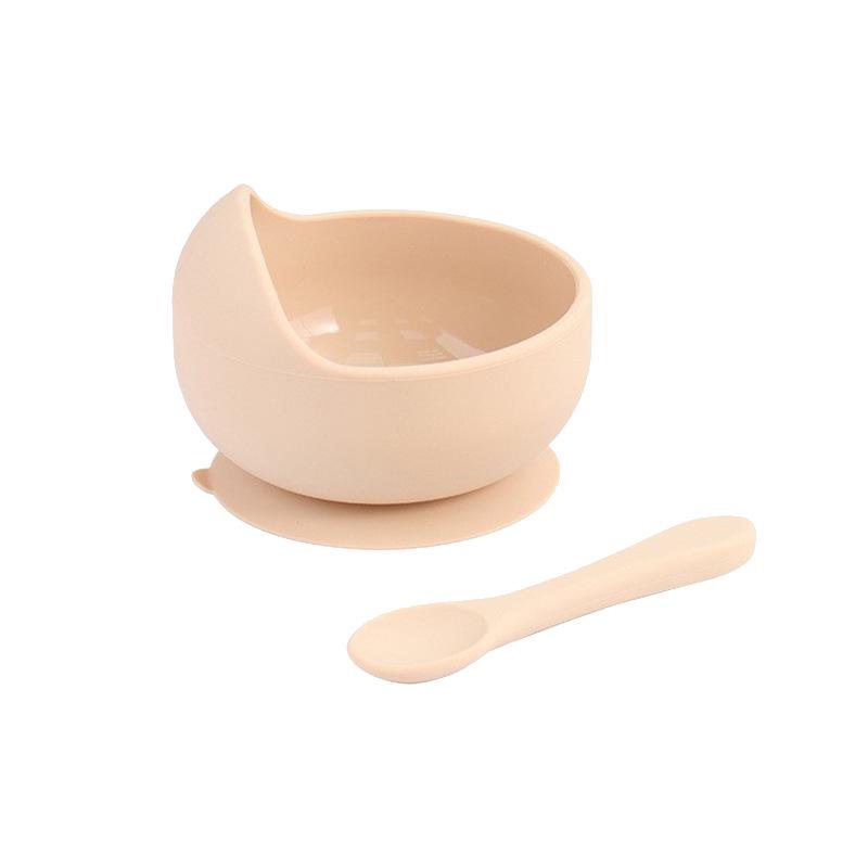 Baby Silicone Suction Bowl & Spoon Set - Anti-fall Tableware for Children's Eating Training